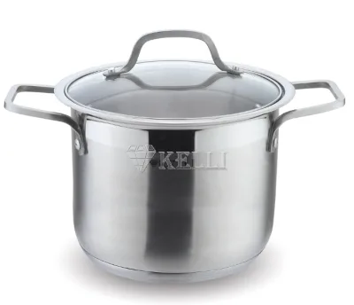 Кастрюля нерж KL-4227 17,5л стекл/кр 3-х слой/дно *4+
