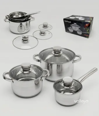 Набор кастрюль VL-1222 6пр 2,6; 5,1+1,2л *4