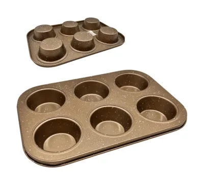 Форма для выпечки 6 ячеек гранит крошка brown *100