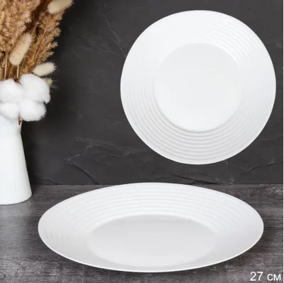 Тарелка 10,5" 26,5см опал Риф белая FLWENP105 *6/36