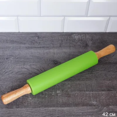 СИЛ Скалка 43*25*5см силикон/дерево RL-927 зелен *72