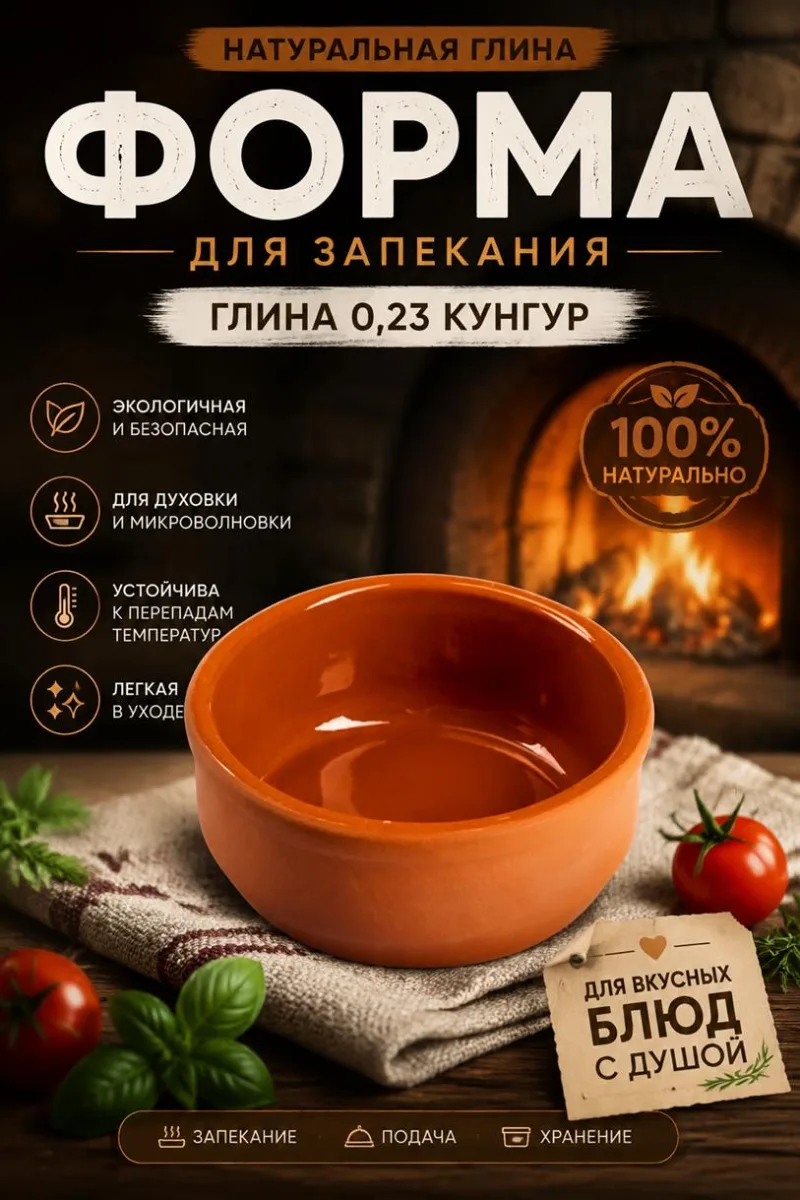 Форма д/запекания глина 0,23 Кунгур *30