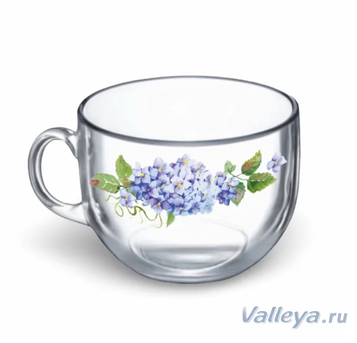 Кружка д/чая 1858 ДЖАМБО 500 Гортензия *24