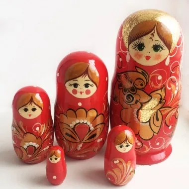 Хохлома Матрешка 5 кукол "Жар птица"