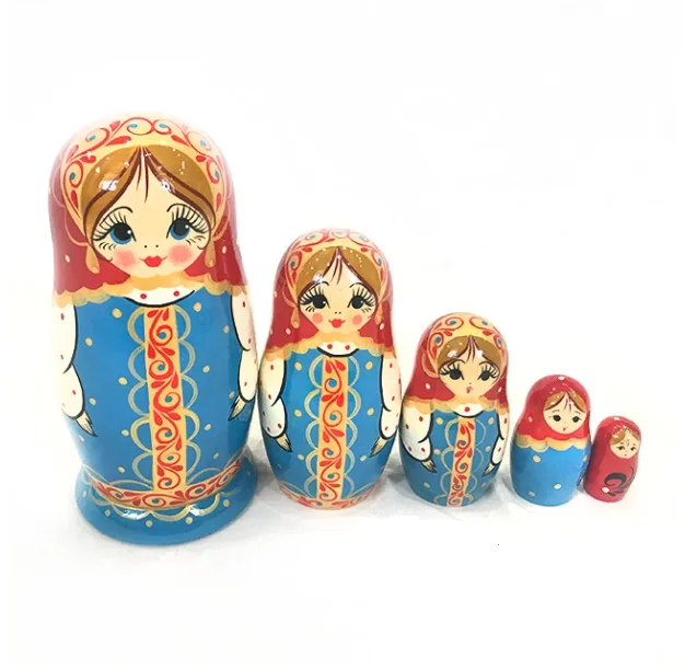 Хохлома Матрешка 5 кукол "Сарафанчик" 18*8см