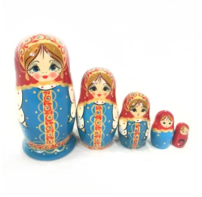 Хохлома Матрешка 5 кукол "Сарафанчик" 18*8см