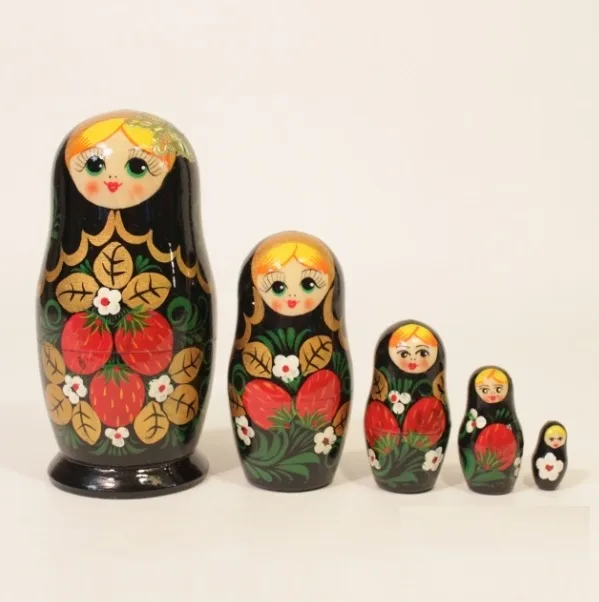 Хохлома Матрешка 5 кукол "Хохлома с бабочкой" 15,5*6,5см