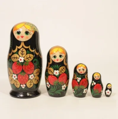 Хохлома Матрешка 5 кукол "Хохлома с бабочкой" 15,5*6,5см