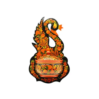 Хохлома Кашпо "Лебедь" 20*32см