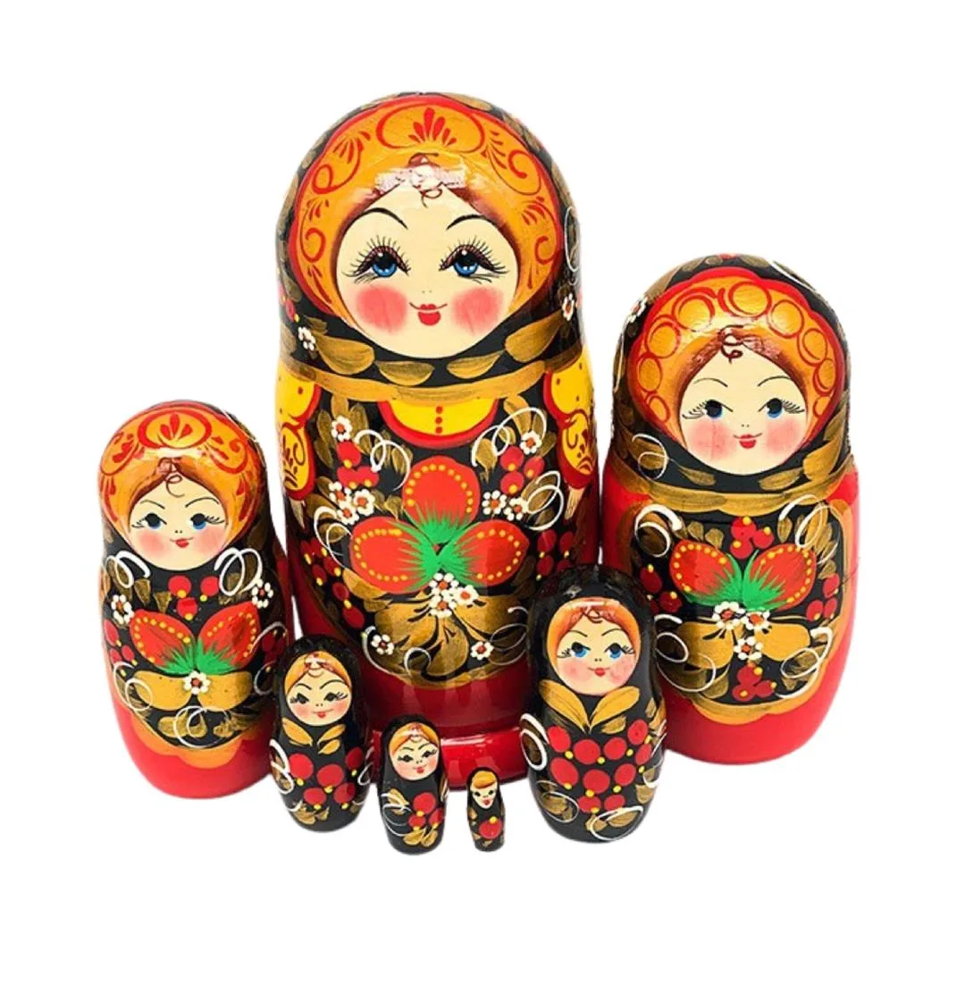 Хохлома Матрешка 7 кукол "Ягодки" 18х8см