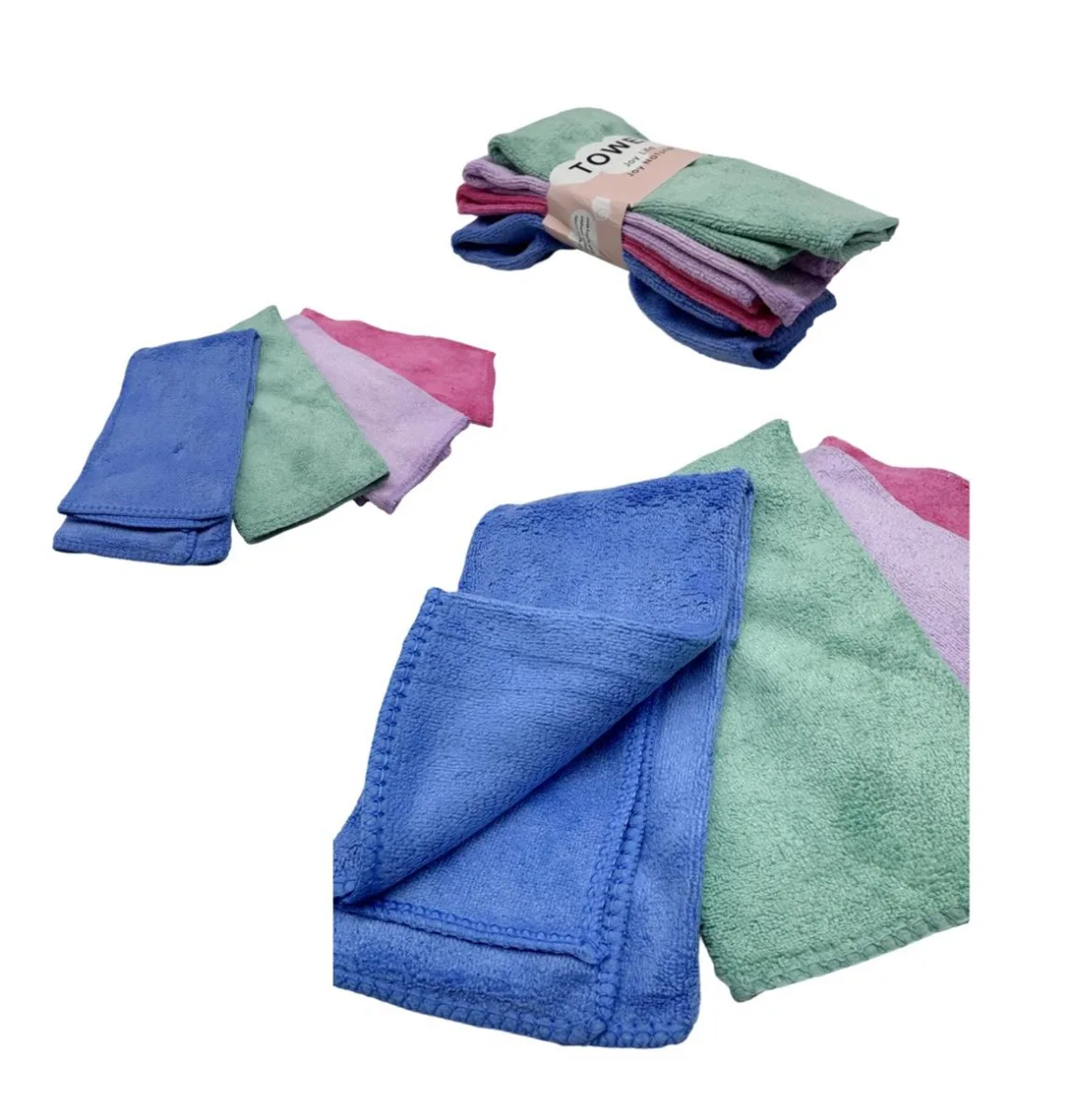 Салфетки д/уборки универсальные ( микрофибра ) 4шт 30х40см Joy life *600
