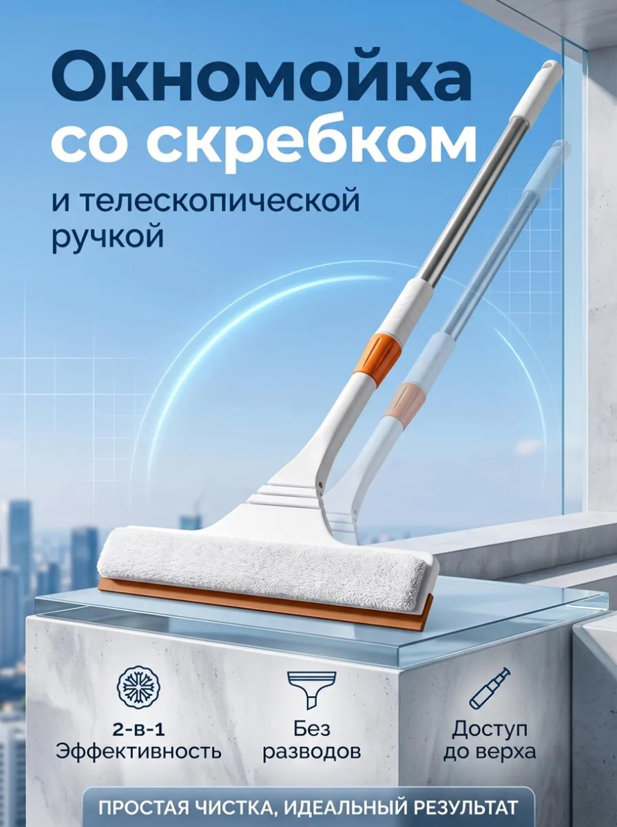 Окномойка со скребком телеск.руч *100