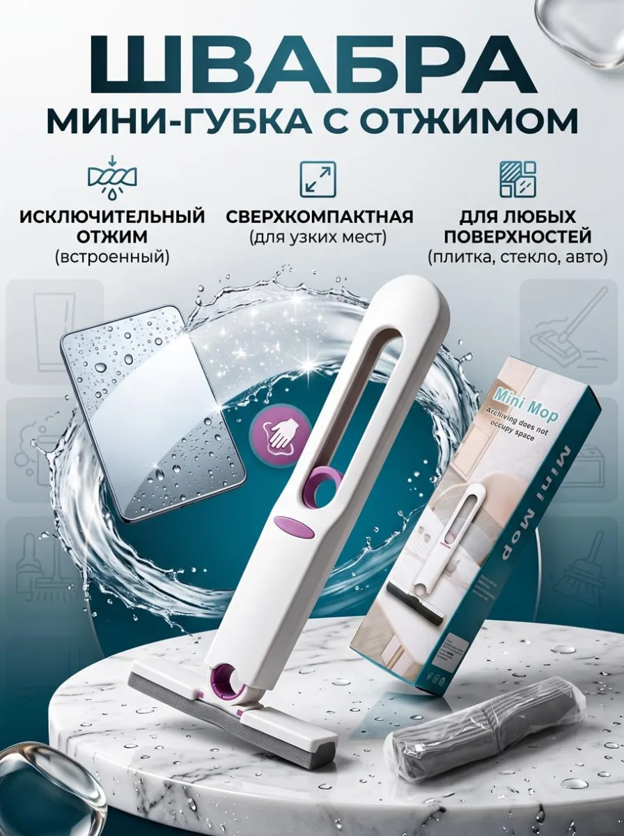 Швабра мини губка с отжимом *100