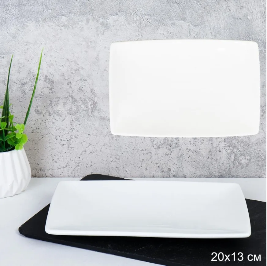 Блюдо прямоуг 20*13*1,5см DR-1066 фарф *56