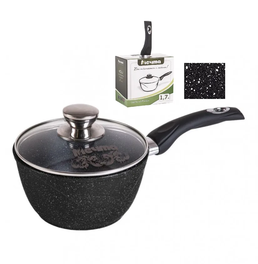 Ковш 1,7л АП Гранит black несъем/руч стекл кр *8