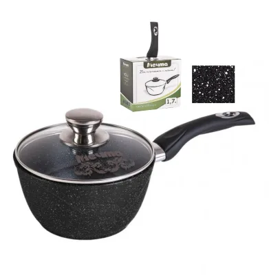 Ковш 1,7л АП Гранит black несъем/руч стекл кр *8