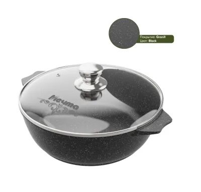 Жаровня АП 4,0л с крышкой Гранит black *7