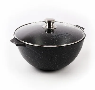 Казан для плова АП 8,0л Гранит black стекл крышка *3