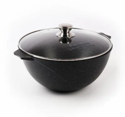 Казан для плова АП 8,0л Гранит black стекл крышка *3