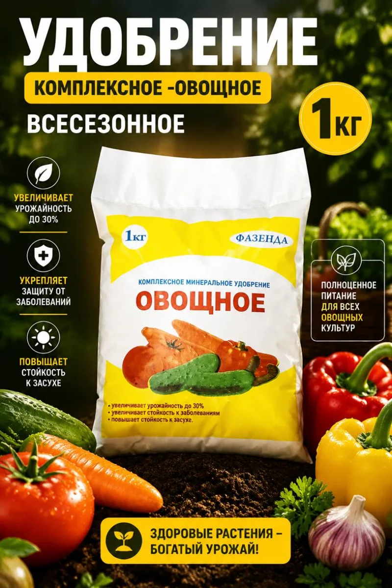 Удобрение комплексное - Овощное всесезонное 1кг *25