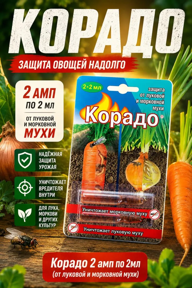 Корадо 2 амп по 2мл (от луковой и морковной мухи) *100