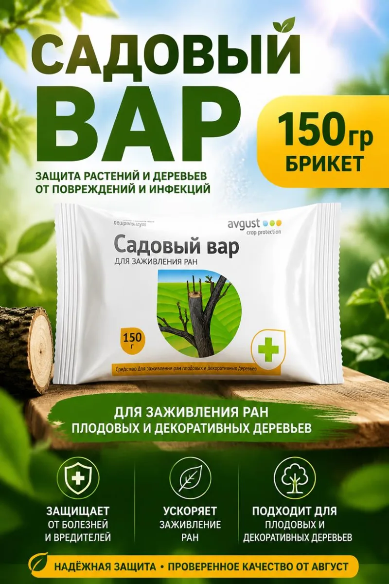 Садовый вар 150гр брикет Август *60