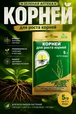 Корней пакет 5гр (для роста корней) Зеленая аптека *200