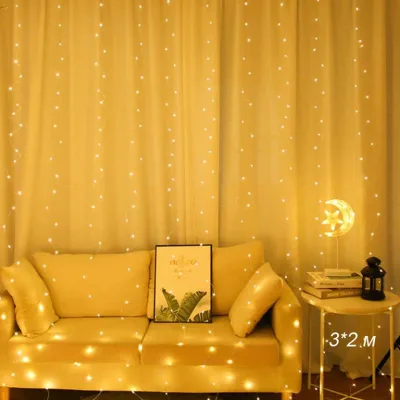 Гирлянда светодиодная Занавес 3х2м теплый белый 240 LED / L121 *50