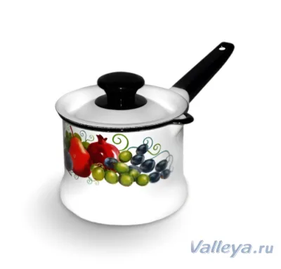 КЕРЧ Ковш 1,0л с крышкой Восточные дары белый *8