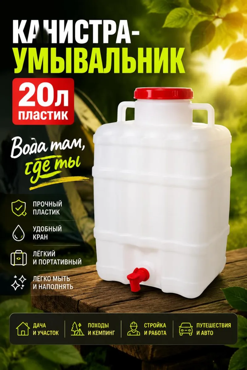 Канистра-умывальник 20л пластик *6