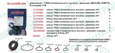 Рк ТНВД неполн.9поз.КАМРТИ