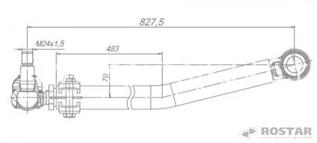 Тяга рулевая продольная 6522 (Ростар)