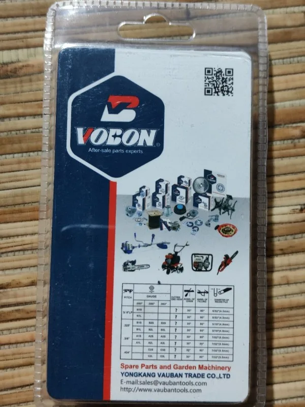 Цепь VOBON 50 зв. 3/8" LP-1.3 мм. круглый зуб (блистер)