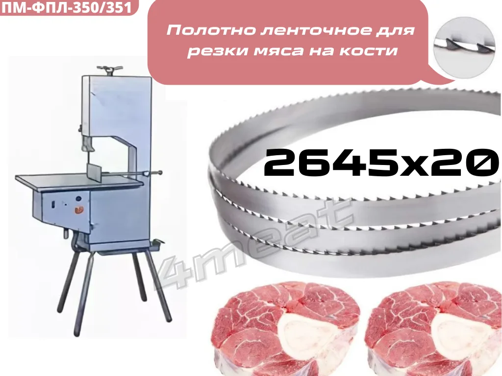 Полотно пильное 2645x20x0.6 мм для ПМ-ФПЛ-350/351 (Германия)