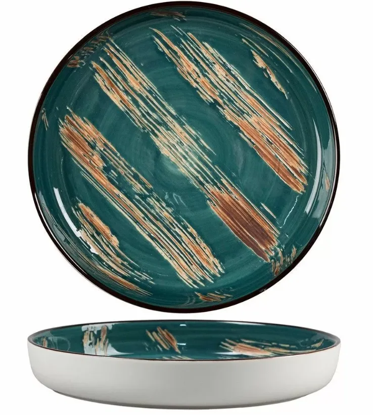 Тарелка с бортом Texture Dark Green Lines d 16,5*2,4 см, P.L. Proff Cuisine