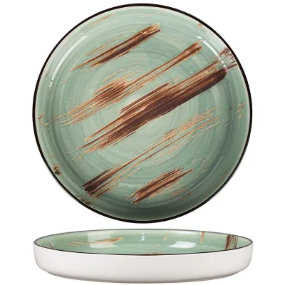 Тарелка с бортом Texture Light Green Lines 23 см