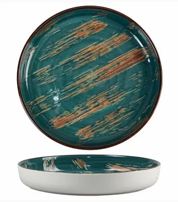 Тарелка с бортом Texture Dark Green Lines d 19,5*2,6 см, P.L. Proff Cuisine