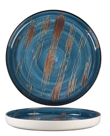 Тарелка с бортом Texture Dark Blue Lines 28 см, h 3,1 см, P.L. Proff Cuisine