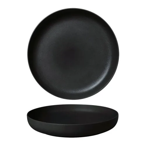 Тарелка с бортом d=25.5 cм,фарфор "NOBLE" серия "Fine Plus-Black Sand"