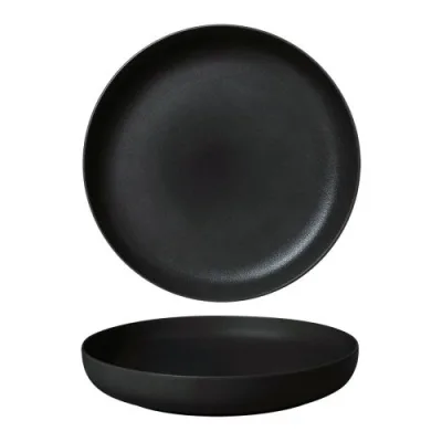 Тарелка с бортом d=25.5 cм,фарфор "NOBLE" серия "Fine Plus-Black Sand"