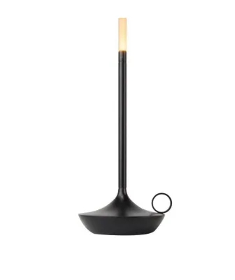 Лампа настол. d=11 см. h=25,5 см. 1 цв., 3 реж. ярк. алюм., черная LED CANDLE MGline /1/20/ ТП