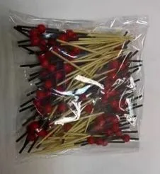 Пика "Красная жемчужина", 7 см, бамбук, 100 шт
