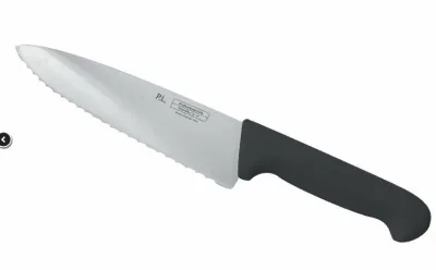 Нож PRO-Line поварской 25 см, черная пластиковая ручка, волнистое лезвие, P.L. Proff Cuisine