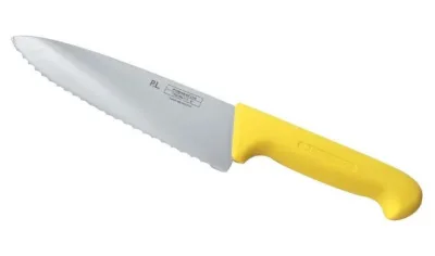 Нож PRO-Line поварской 20 см, желтая пластиковая ручка, волнистое лезвие, P.L. Proff Cuisine
