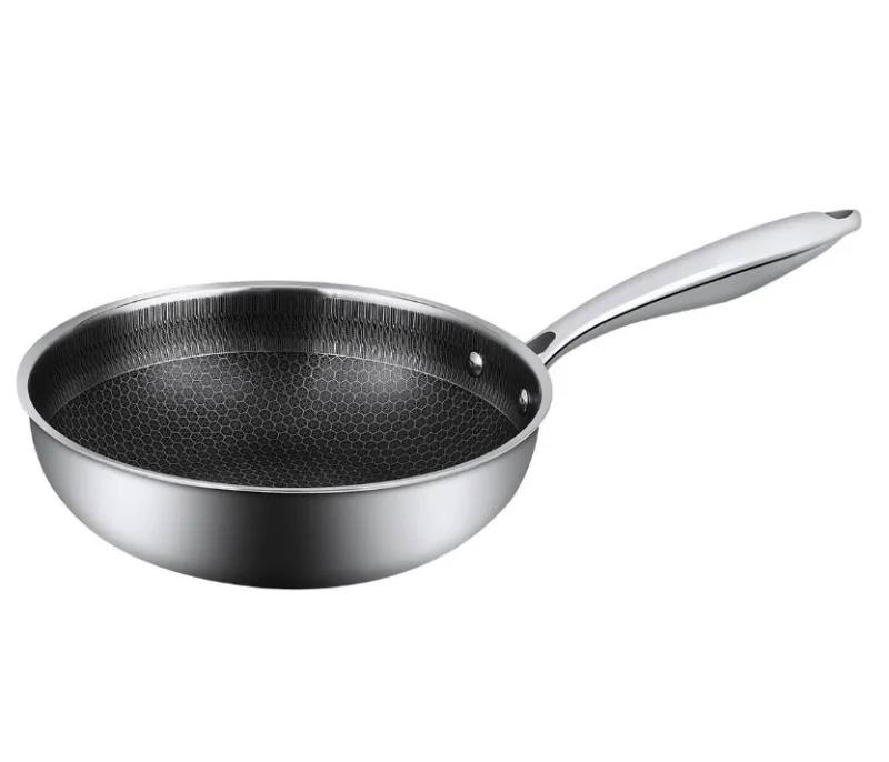 Сковорода Вок (WOK) 28 см, h 8,6 см Honeycombs нерж.3-х слойная, ИНДУКЦИЯ P.L. Proff Cuisine