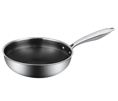 Сковорода Вок (WOK) 28 см, h 8,6 см Honeycombs нерж.3-х слойная, ИНДУКЦИЯ P.L. Proff Cuisine