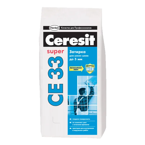CERESIT CE33 Затирка для швов БЕЛЫЙ 2 кг