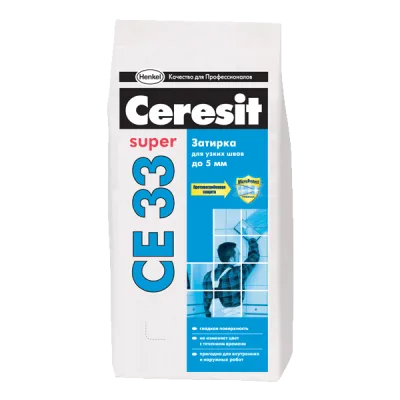 CERESIT CE33 Затирка для швов БЕЛЫЙ 2 кг