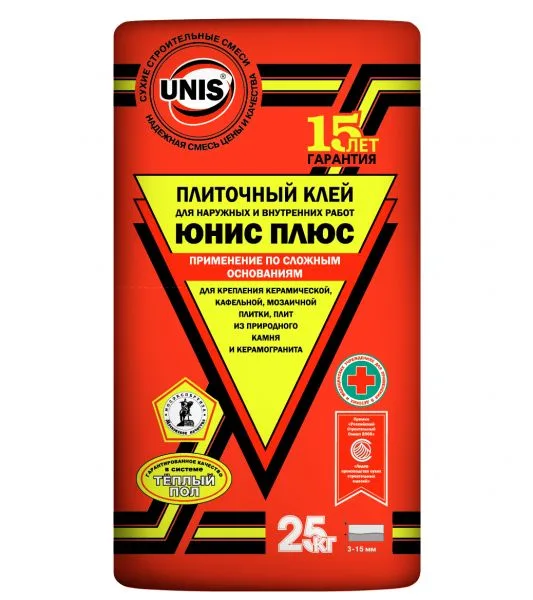 Клей плиточный UNIS 48*25кг КРАСНЫЙ