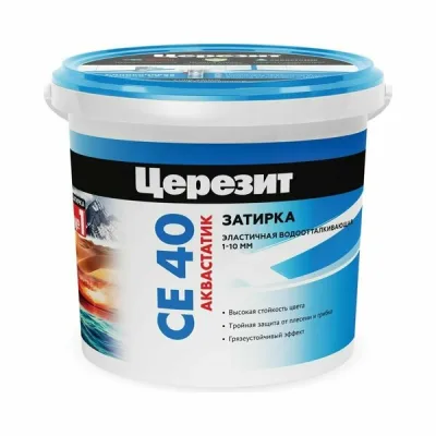 CERESIT CE40/1 Затирка для швов БЕЛАЯ 1кг "Aquastic"
